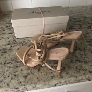 Cream lace up heels brand new